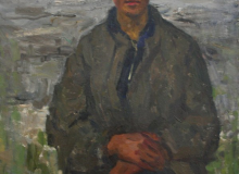 Портрет юноши. Колхозный кузнец., хм, 95х70, 1950-е