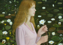 Портрет с лилиями, х., м., 80х70, 1998